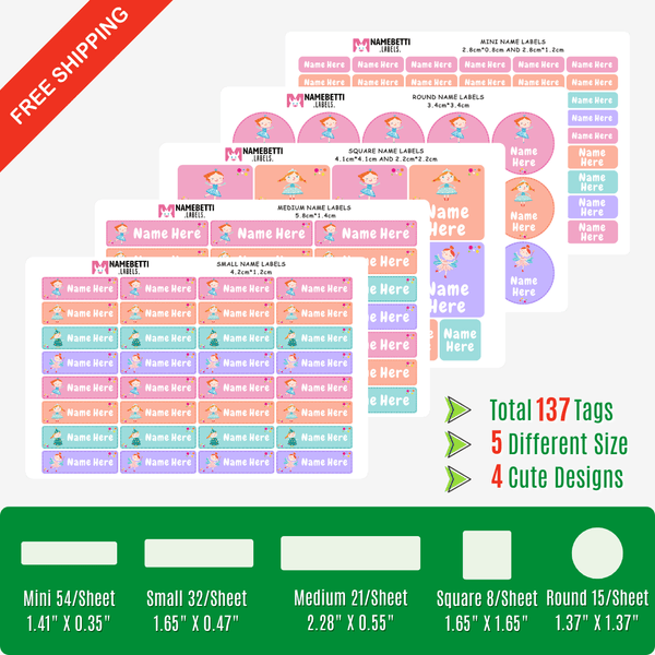 Daycare Label Pack - 137 Labels<br>Easily tag all your child's items to ensure safe return