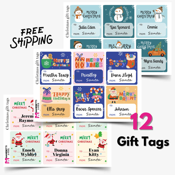 Christmas Square Gift Tags