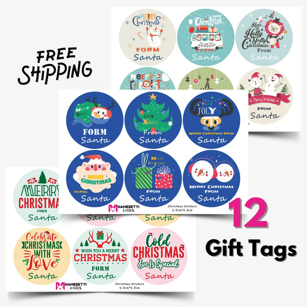 Christmas Round Gift Tags