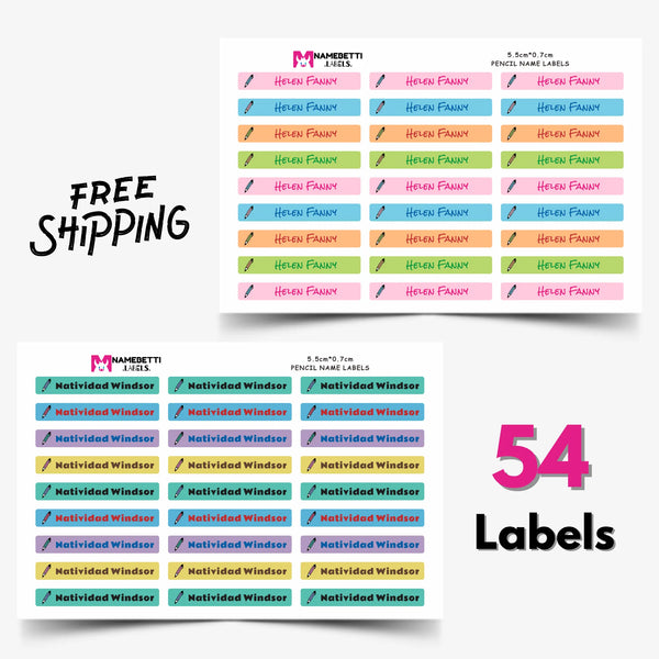 Pencil Sticky Name Labels