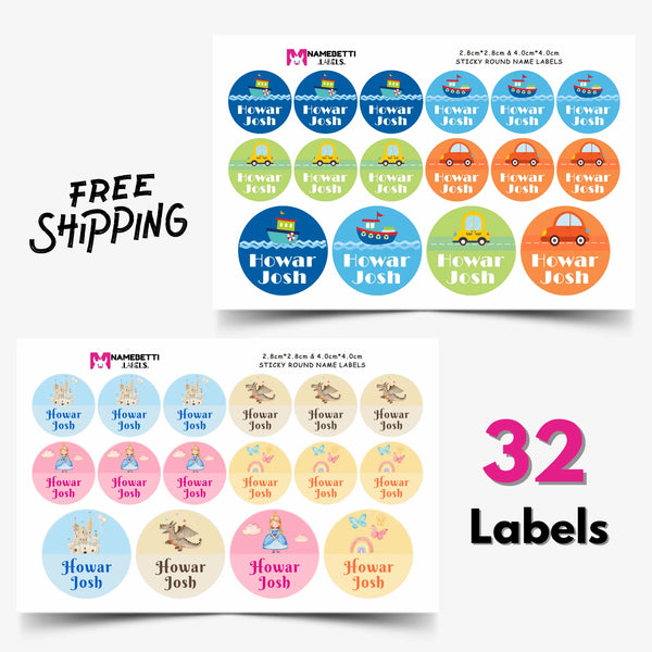 Round Sticky Name Labels