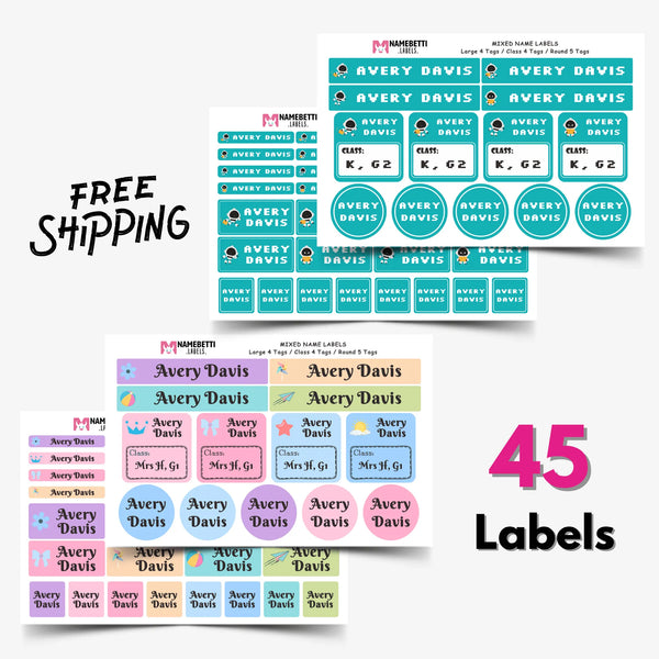 School Mixed Name Labels